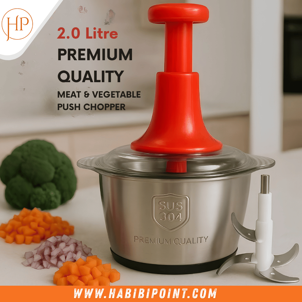 2L Steel Manual Push Food Chopper