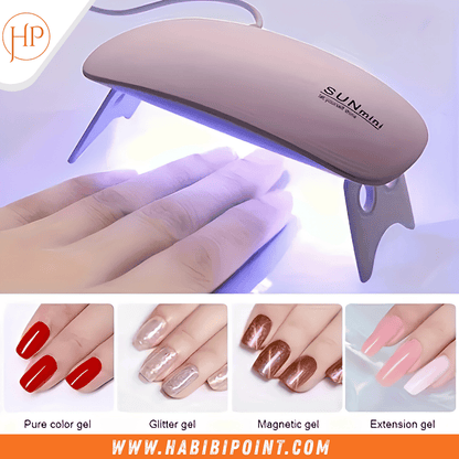 6W UV LED Nail Lamp with Timer – Mini Nail Dryer