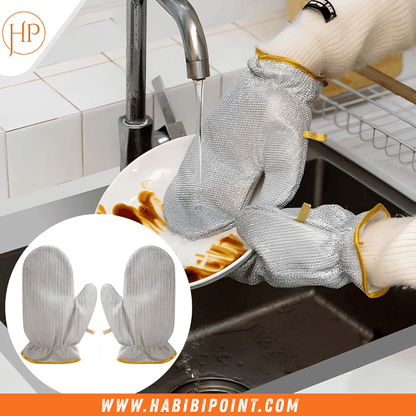Aluminum Wire Mesh Kitchen Cleaning Gloves