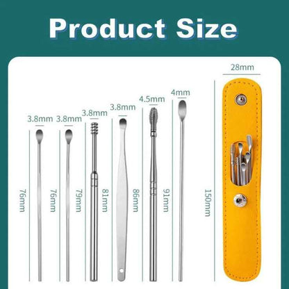 Ear Wax Cleaning Kit, 6 Pcs Ear Pick Tools